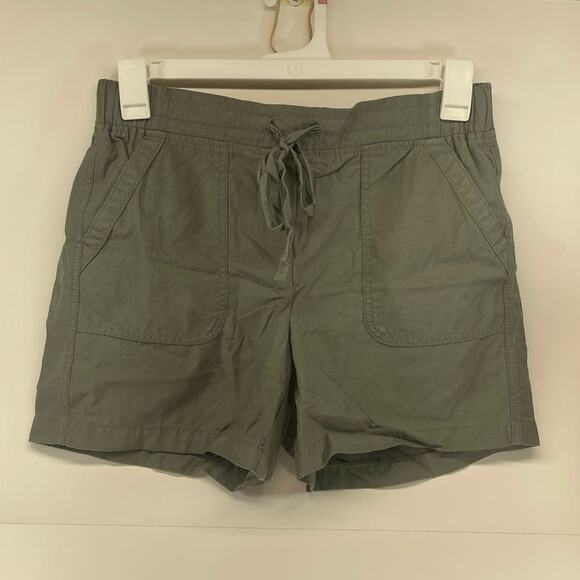 Talbots Cotton Tencel Blend Army Green Shorts Drawstring Waist 30” Size Medium - Picture 2 of 9